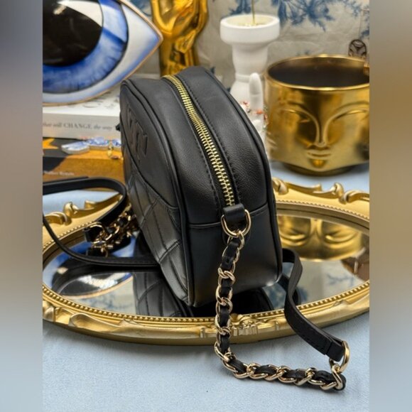 🆕 TORY BURCH 🧿 NWOT Savannah Chain Link Camera Bag Black Leather AUTHENTICATED - Picture 6 of 16